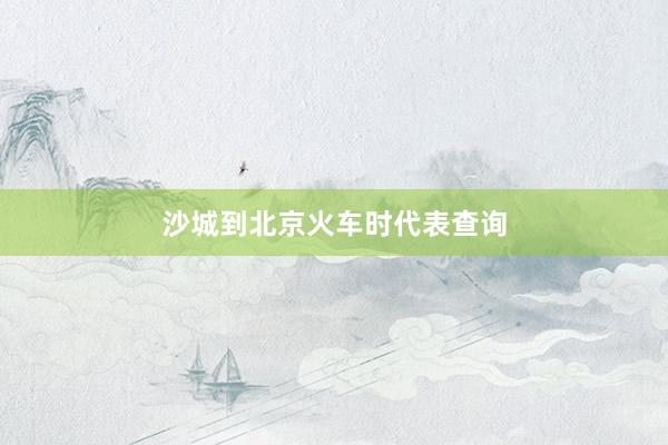 沙城到北京火车时代表查询
