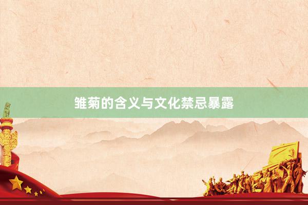 雏菊的含义与文化禁忌暴露