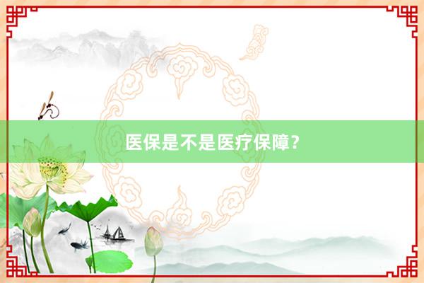 医保是不是医疗保障？